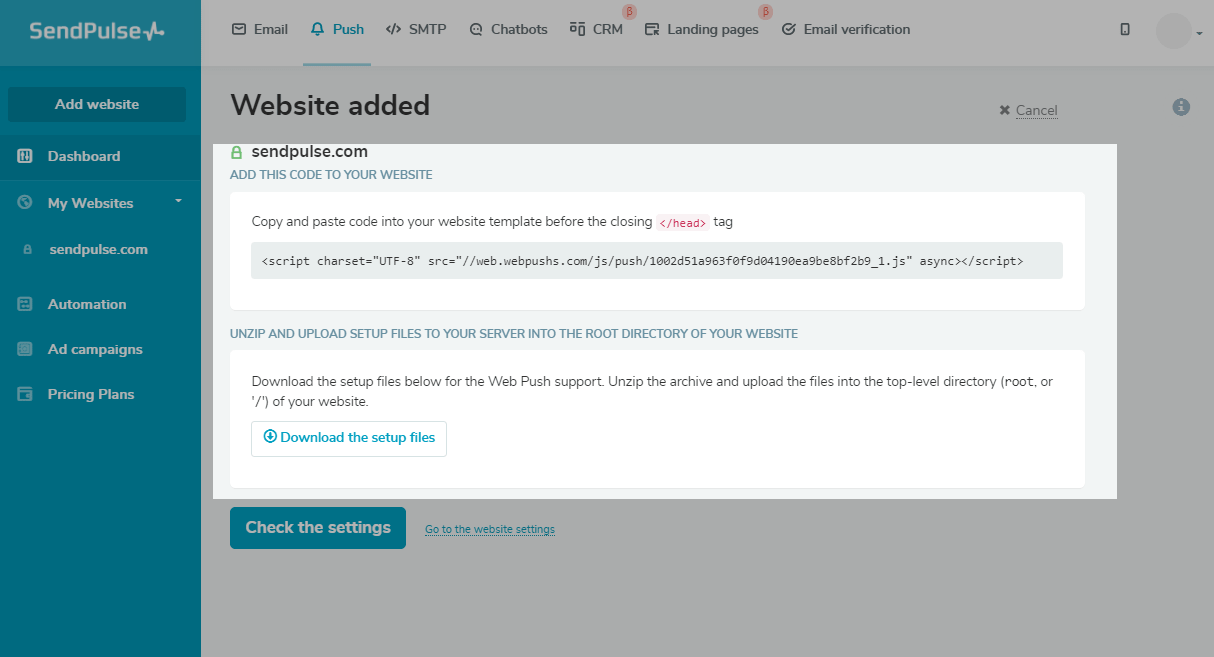 Downloading setup files Downloading setup files