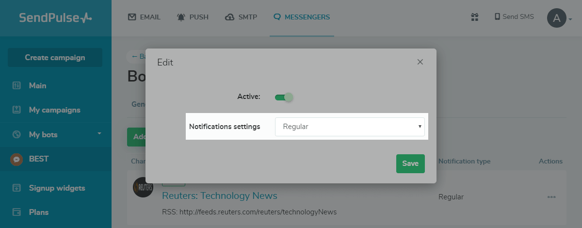 Notification settings Notification settings