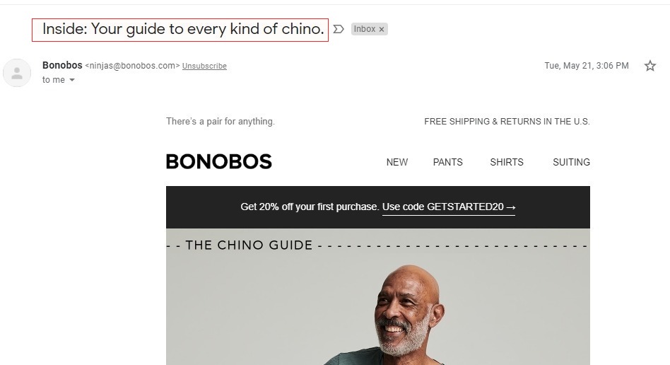 A short subject line A short subject line