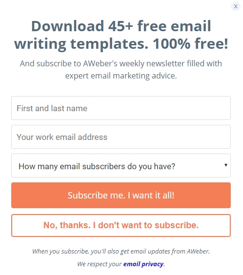 Subscription form with a lead magnet Subscription form with a lead magnet