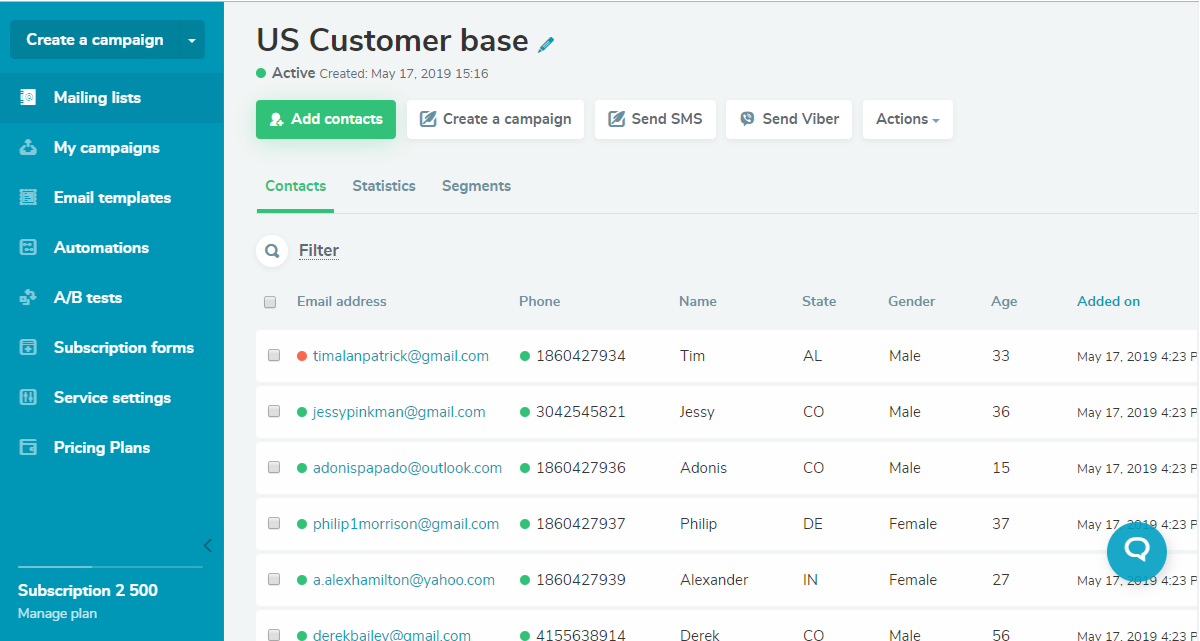 Create a mailing list Create a mailing list