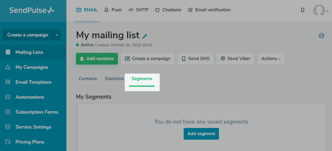 Adding segment add-segment