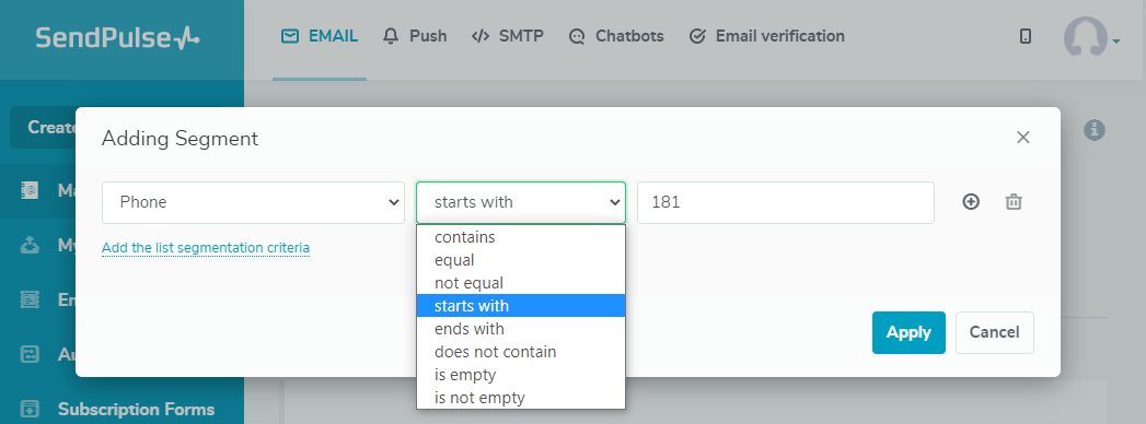 Adding segment add-segment