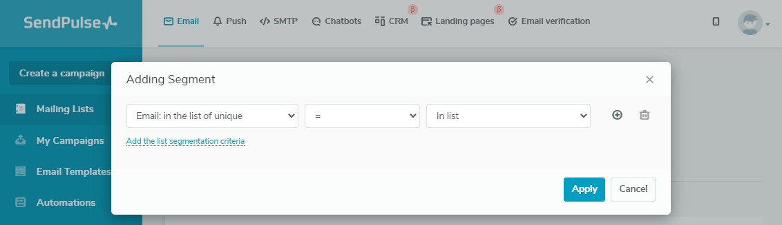 Adding segment add-segment