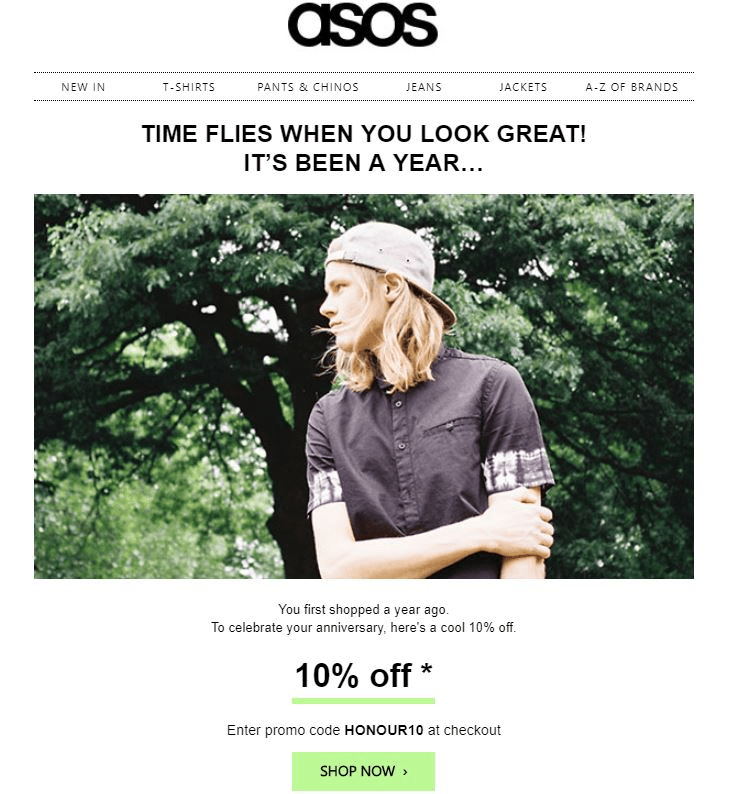 Anniversary email Anniversary email