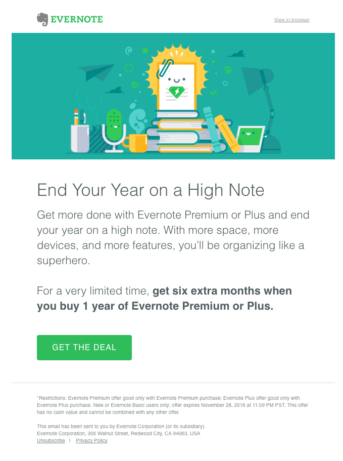 Upselling email based on an upcoming New Year Upselling email based on an upcoming New Year
