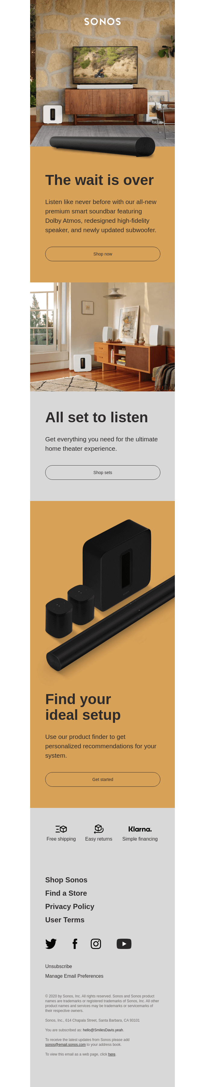 Sonos well-designed email Sonos well-designed email