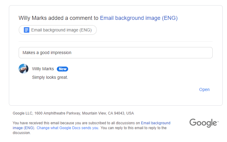 Email notification Email notification