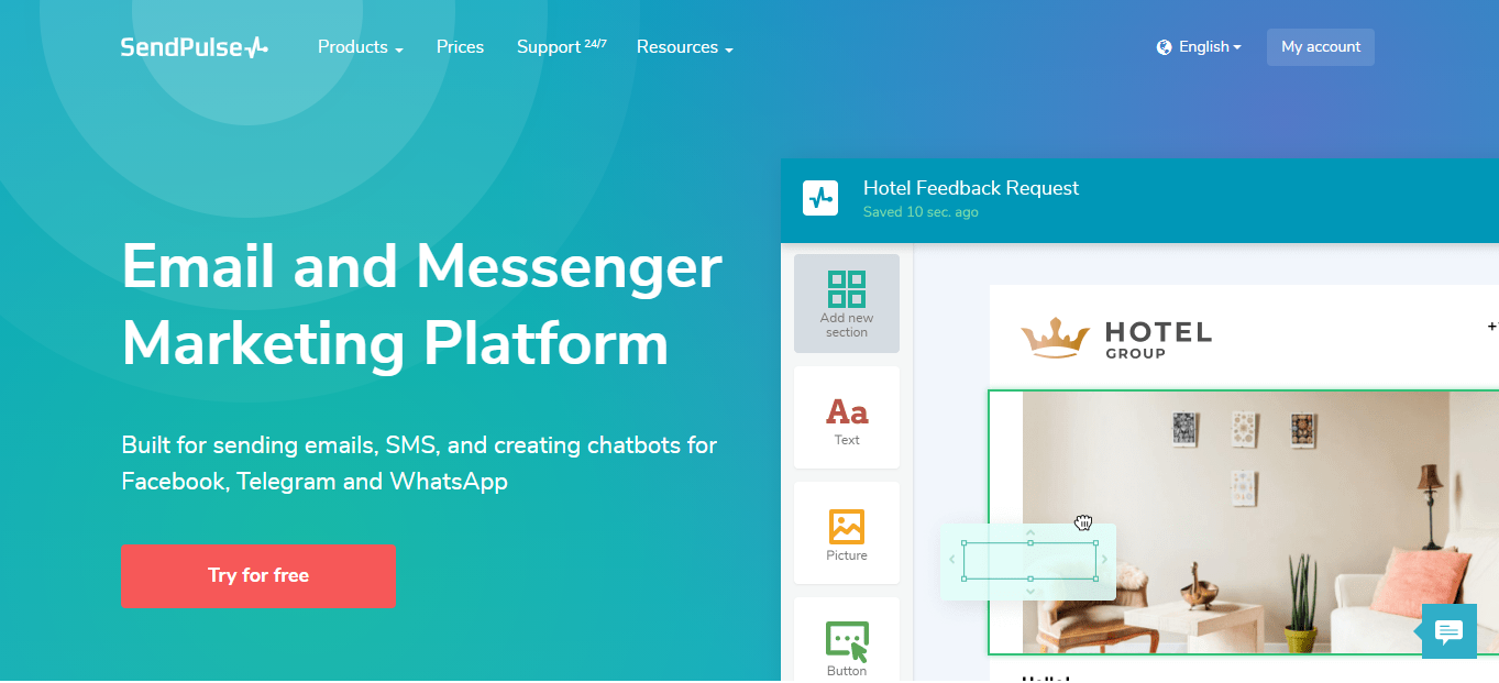 SendPulse website SendPulse website