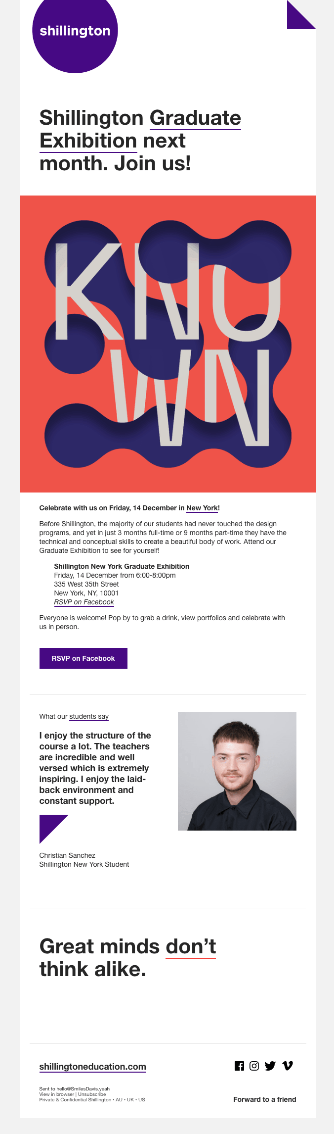 Shillington exhibition invitation Shillington exhibition invitation