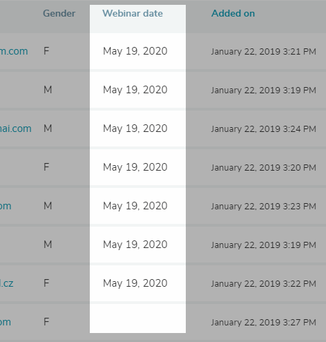 Date assigned to every contact Date assigned to every contact