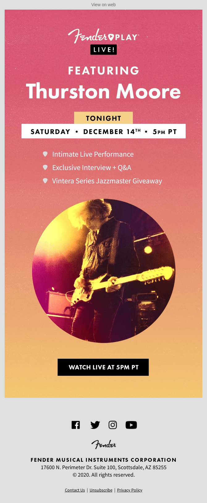 Fender event reminder email Fender event reminder email