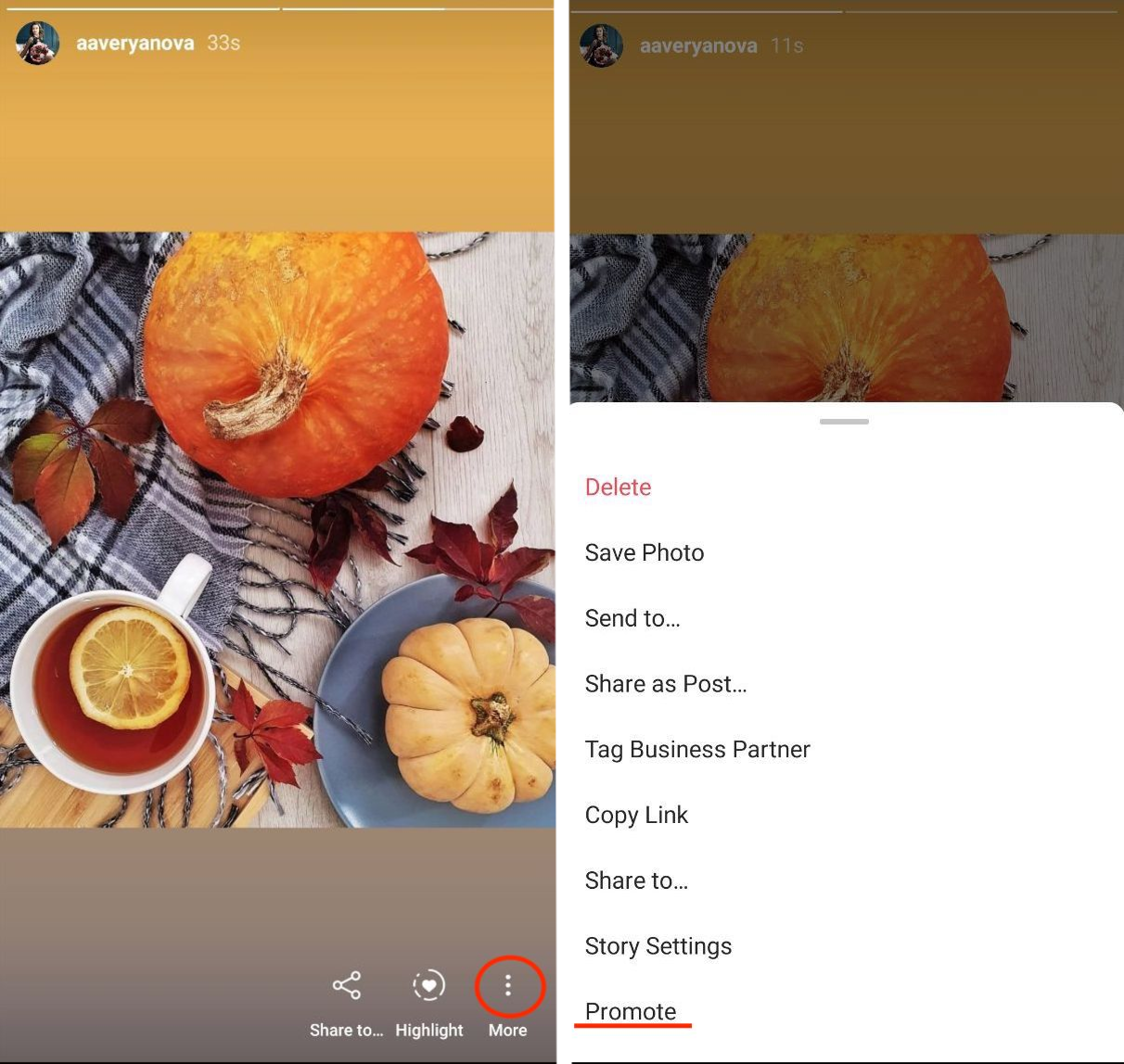 Promotion via Stories and Highlights Promotion via Stories and Highlights