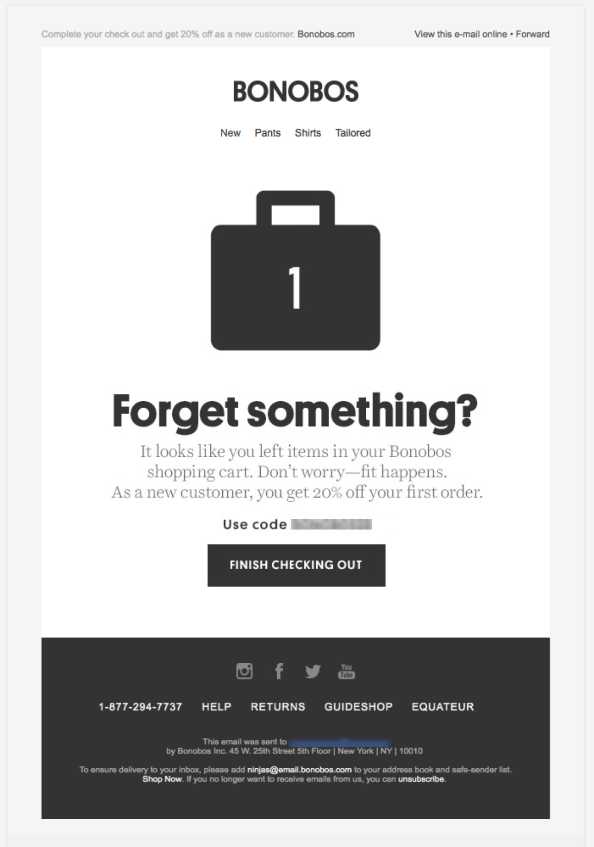Abandoned cart email Abandoned cart email
