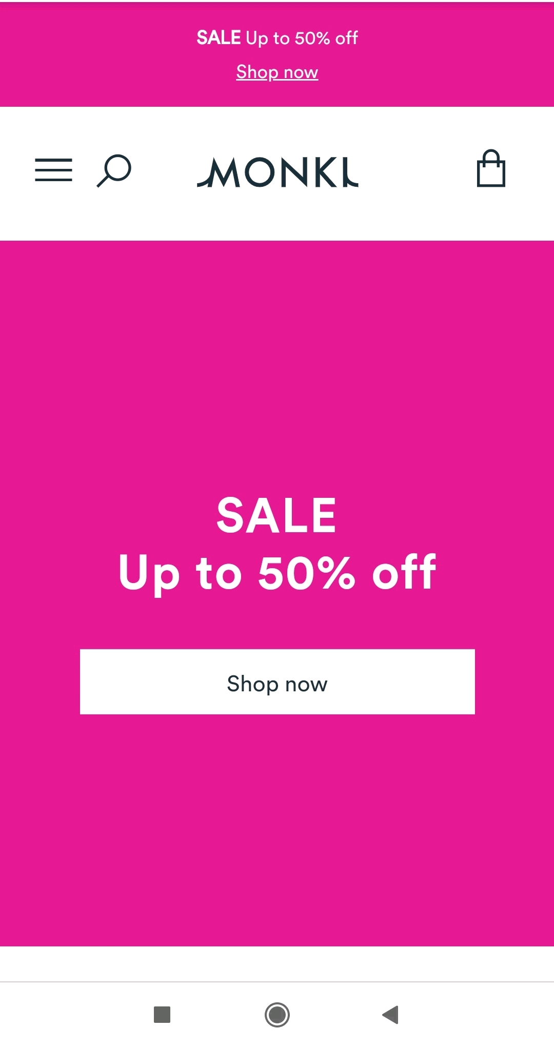 Mobile landing page Mobile landing page
