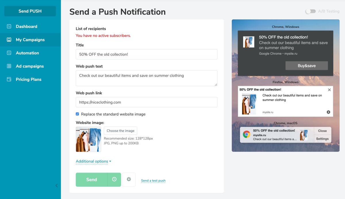 Web push notification Web push notification