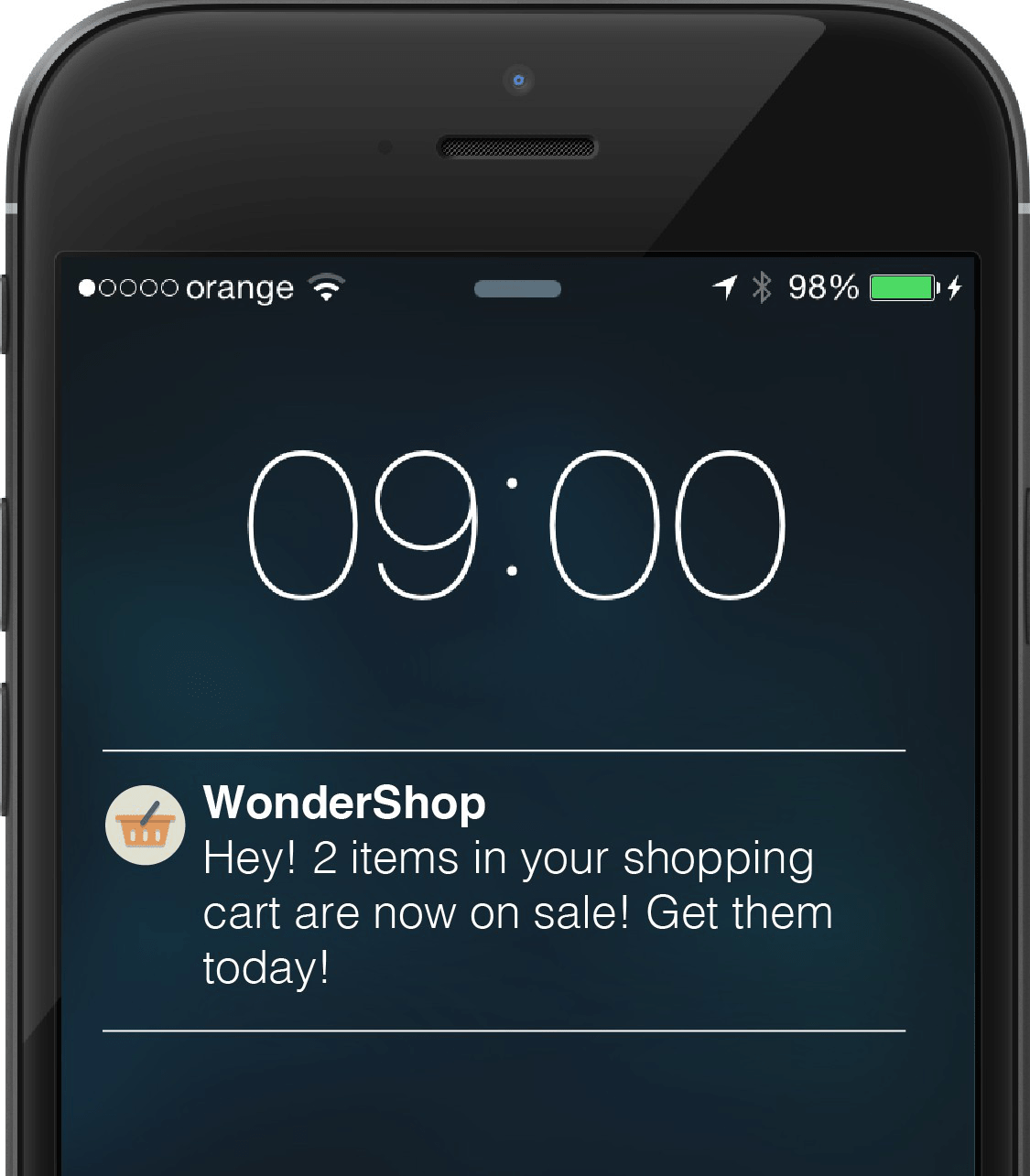 In-app push notification example In-app push notification example