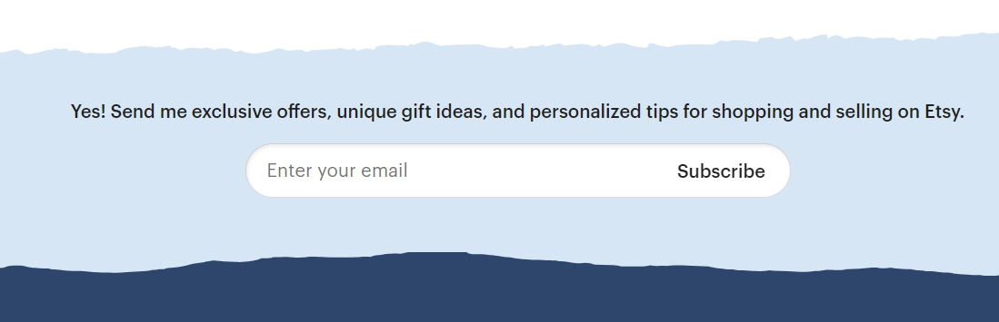 Etsy subscription form Etsy subscription form