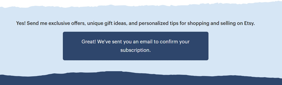 Etsy subscription form Etsy subscription form