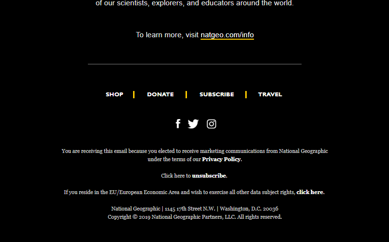 National Geographic unsubscribe link National Geographic unsubscribe link