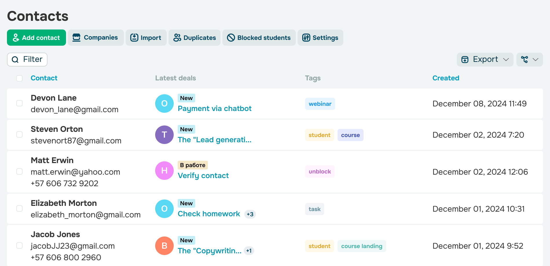 Store all your customer information in one place