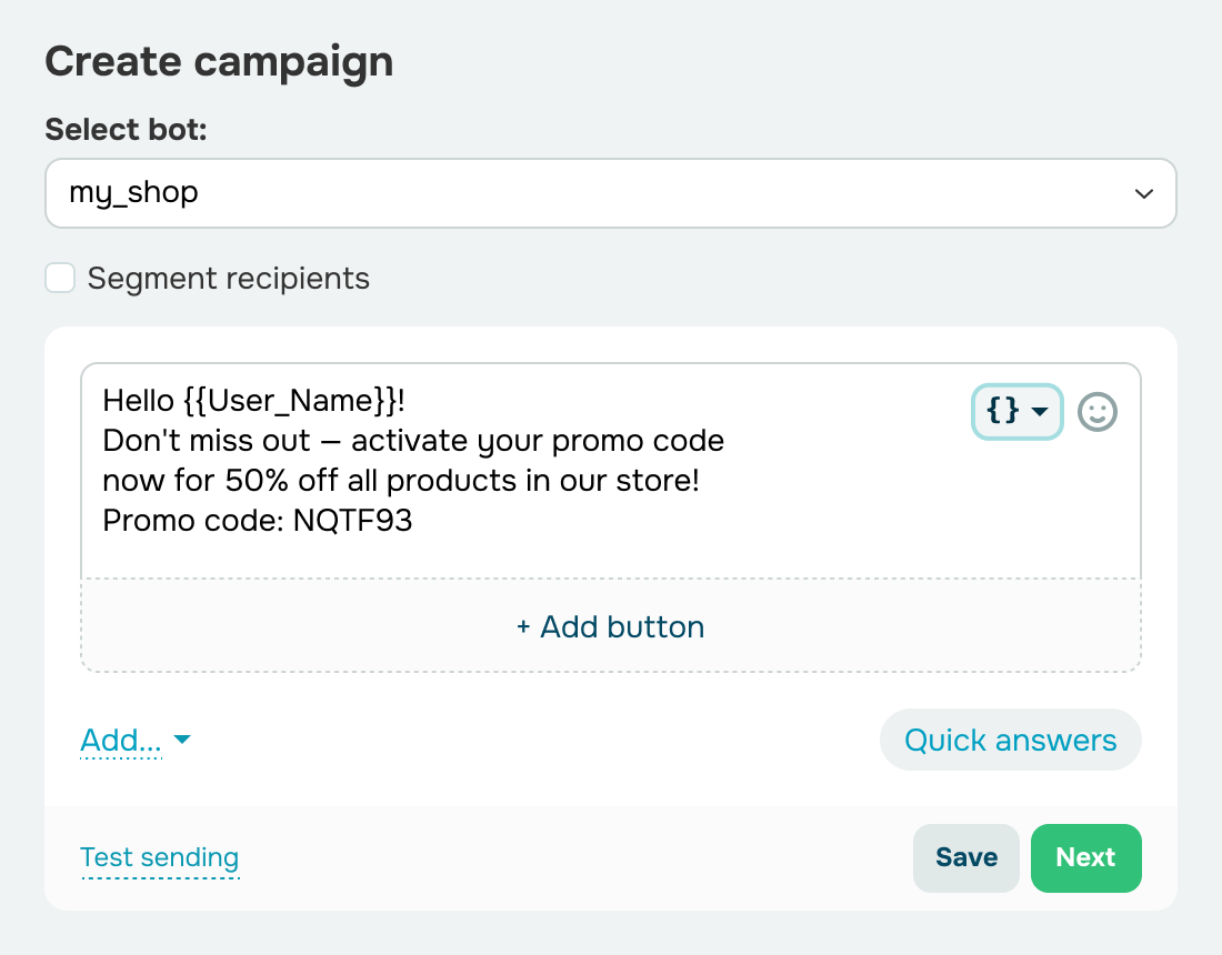Send Facebook Messenger campaigns