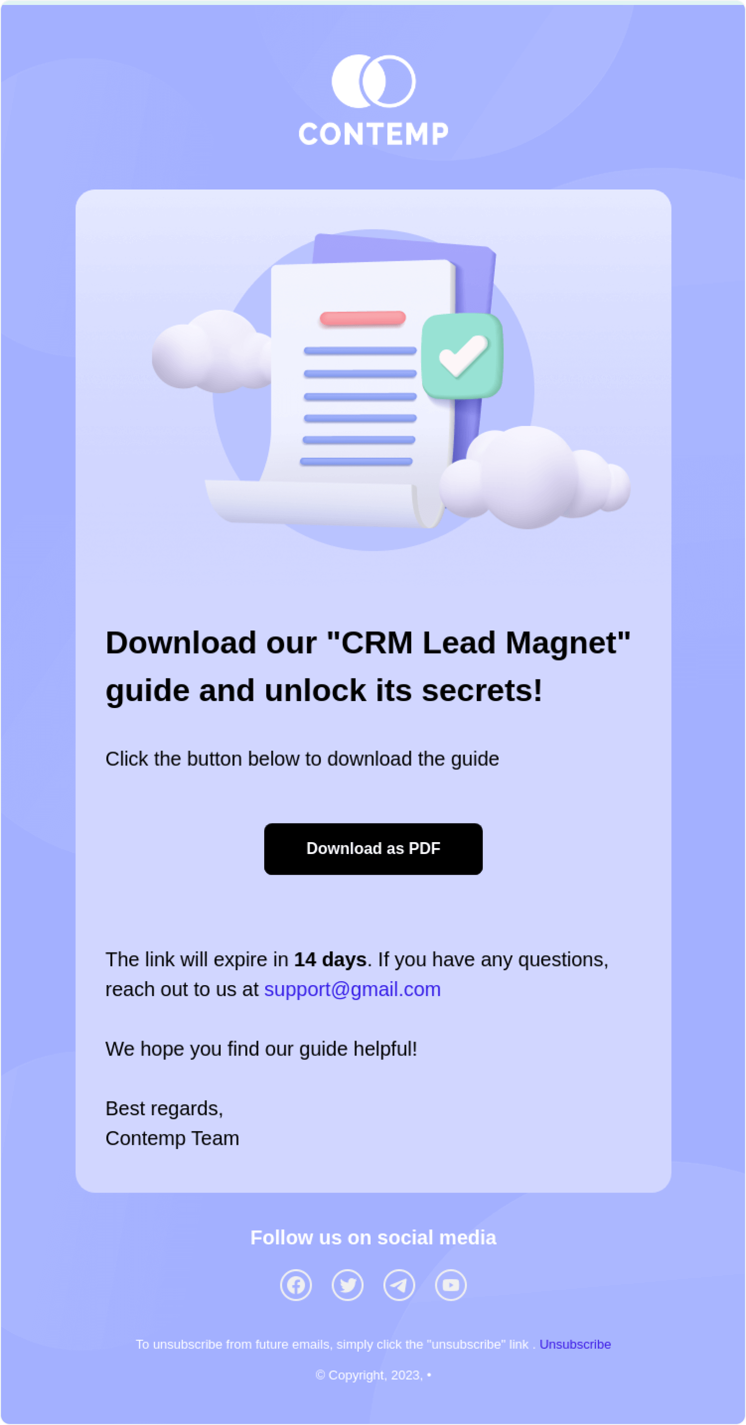 Lead magnet download
