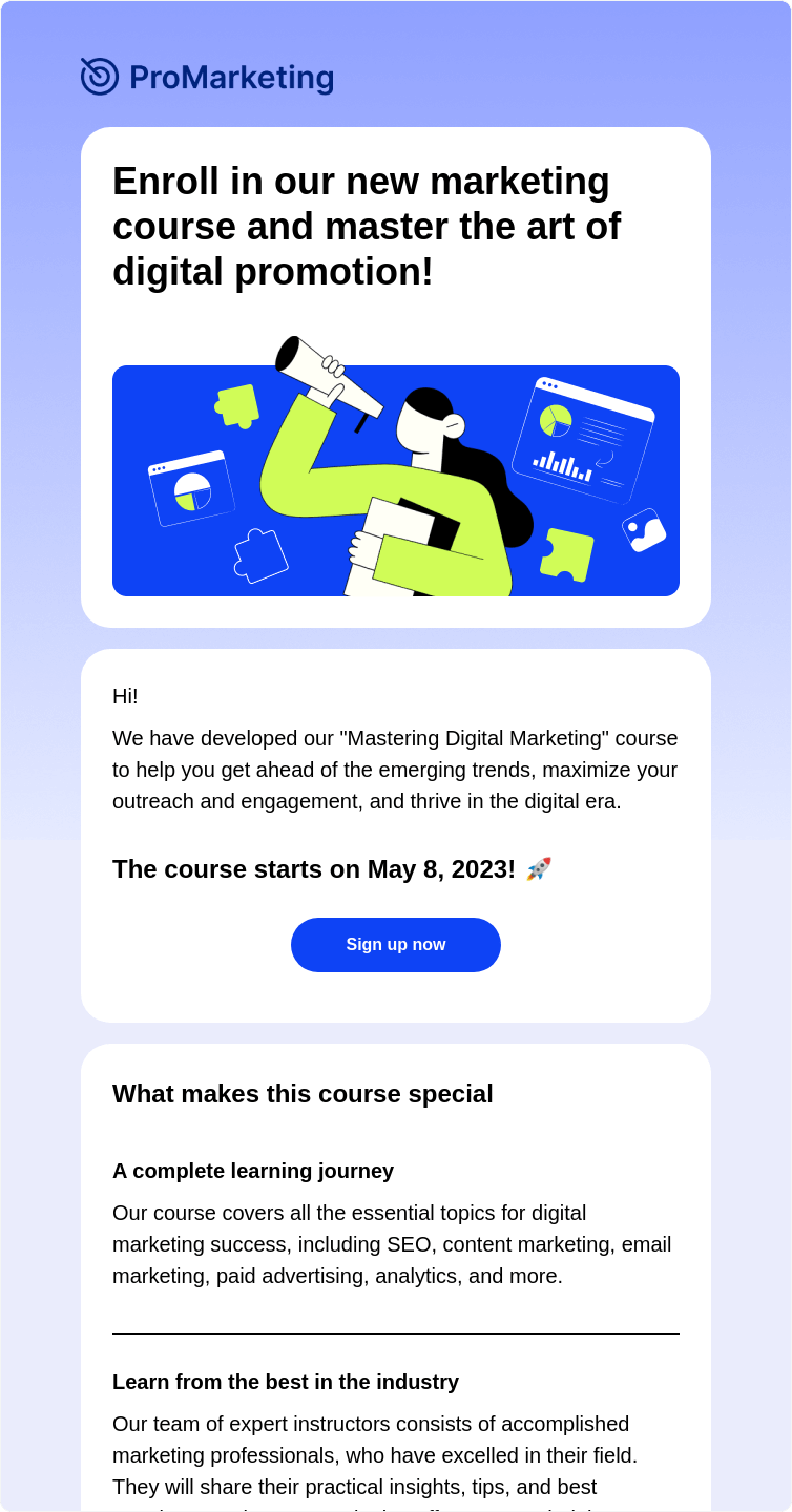 Course registration confirmation