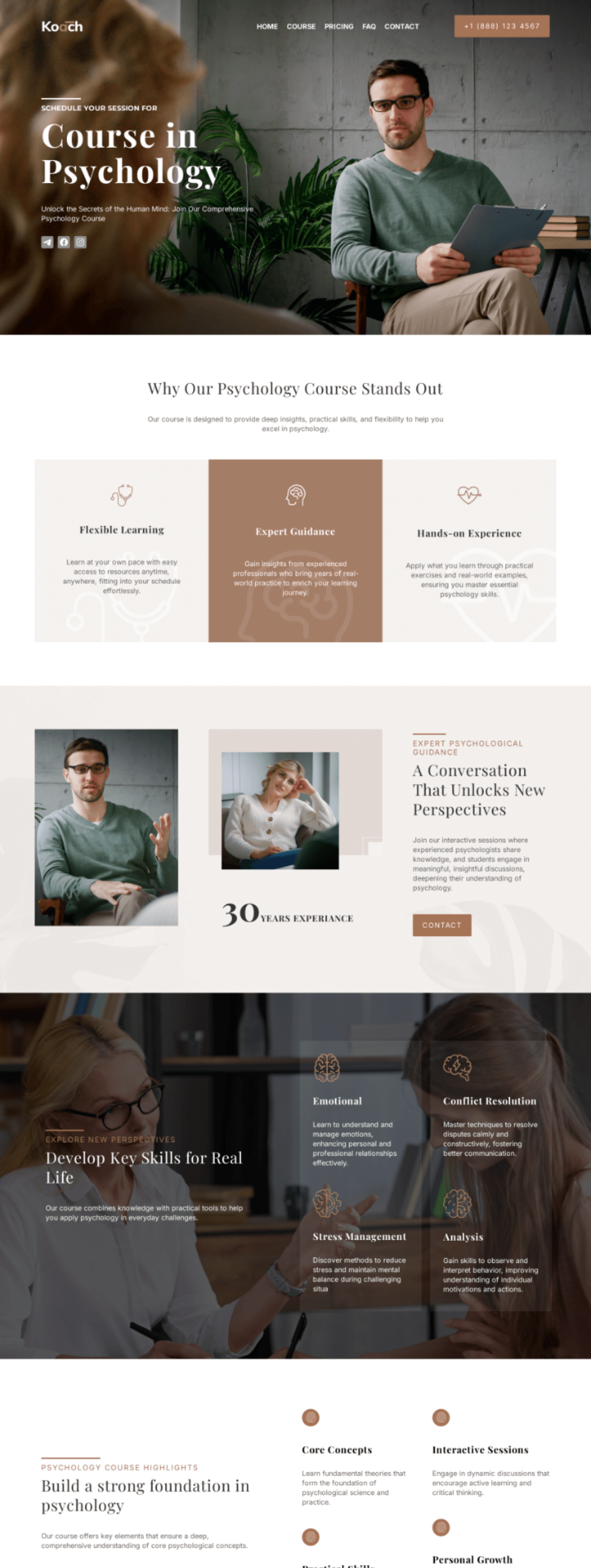 Psychology course landing page