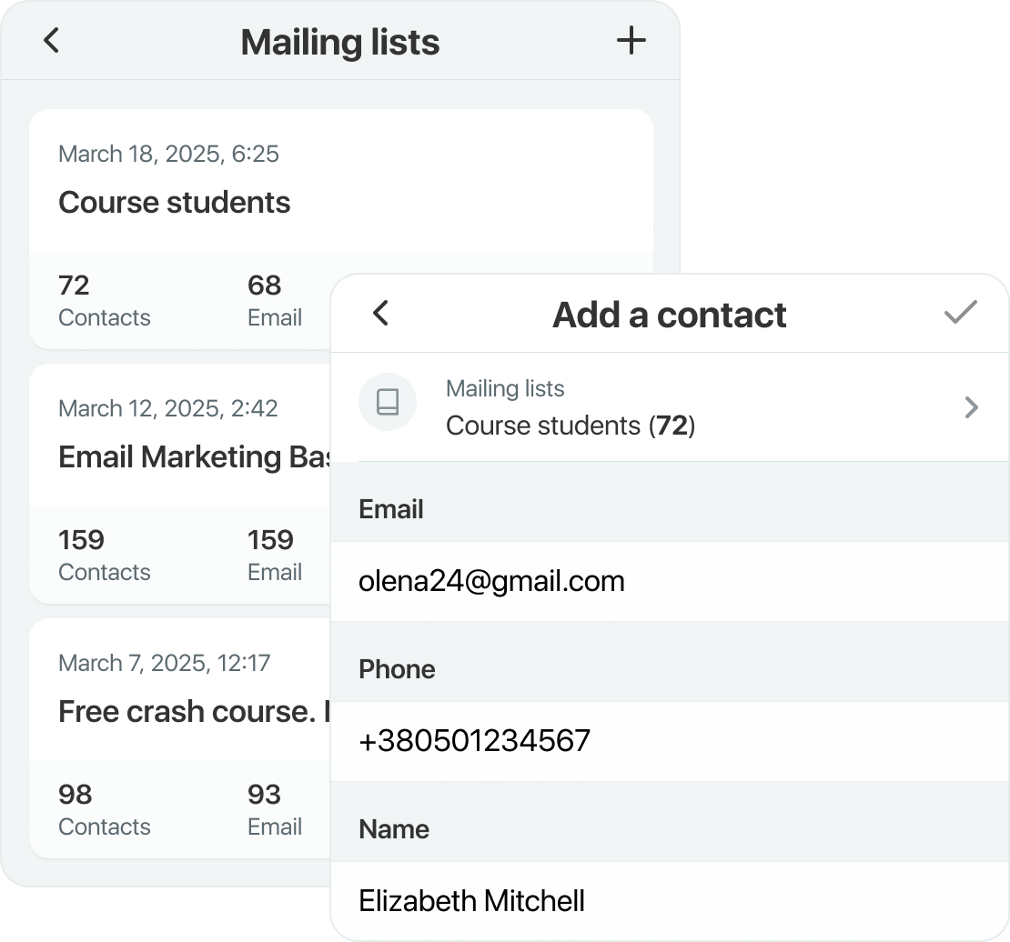 Organize mailing lists
