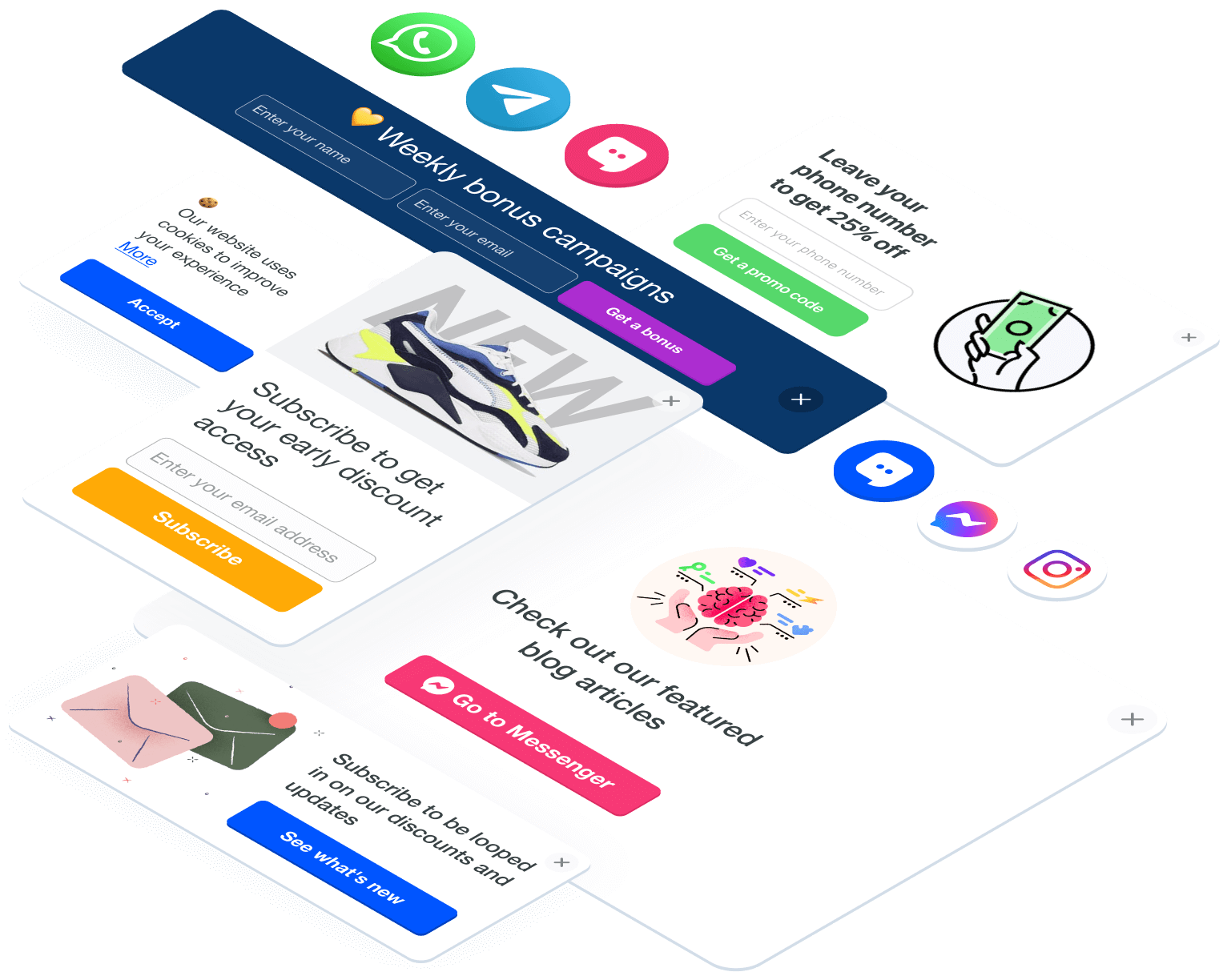 More ​​than 140 pop-up free templates available
