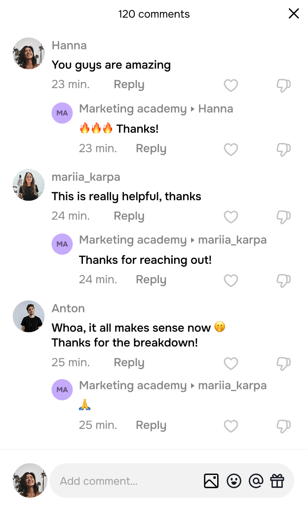 Stay on top of comments